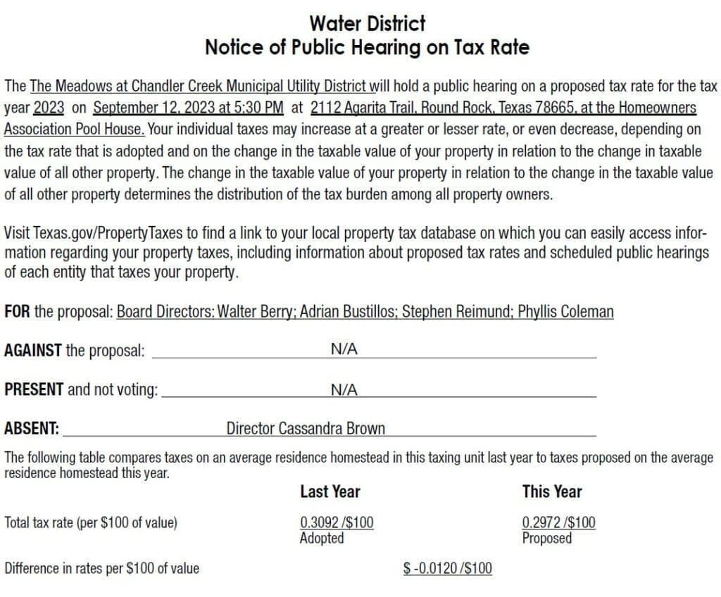 Tax hearing